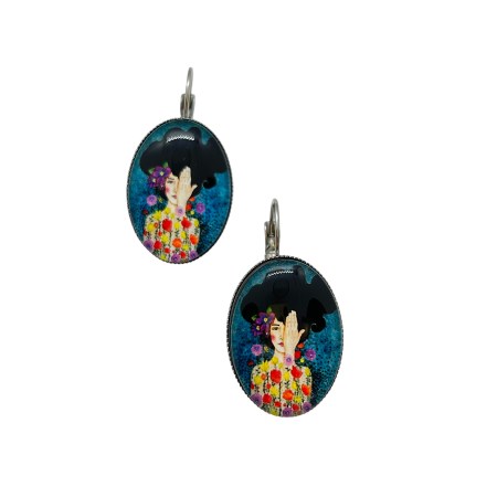 earrings steel silver woman one eye2